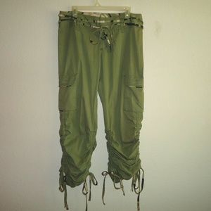 Periscope Baggy Parachute Pants for JuniorDrawstring Elastic Low Waist Ruched Ca
